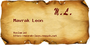 Mavrak Leon névjegykártya